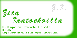 zita kratochvilla business card